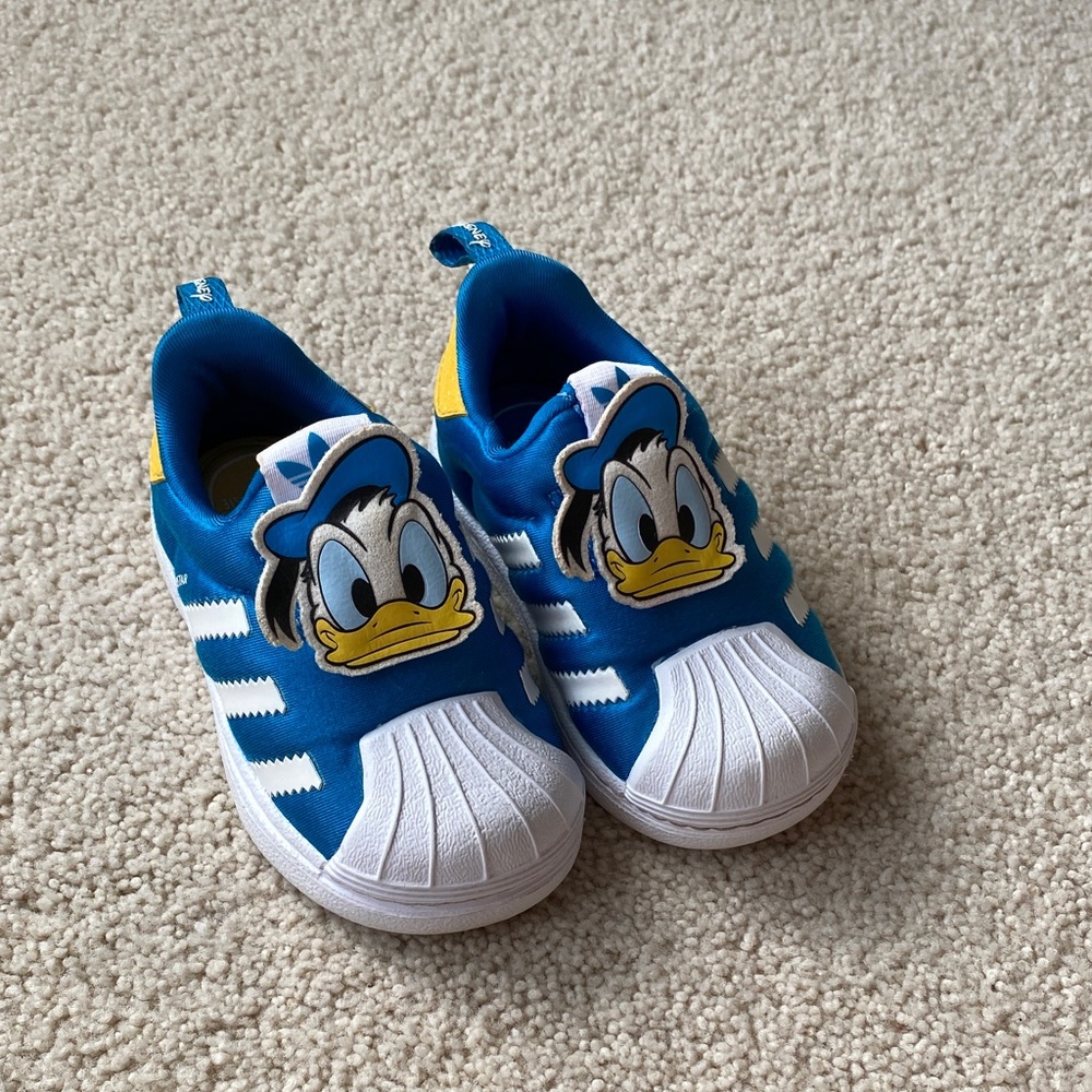 Adidas Kids Blue and White Donald Duck Sneakers